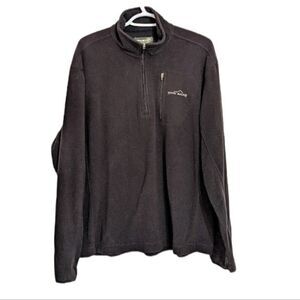 Eddie BAUER Half Zip Black Fleece Polartec Pull Size L @M